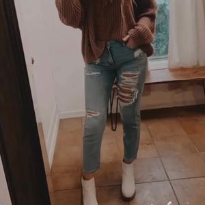 American Eagle Ripped Mom Jeans